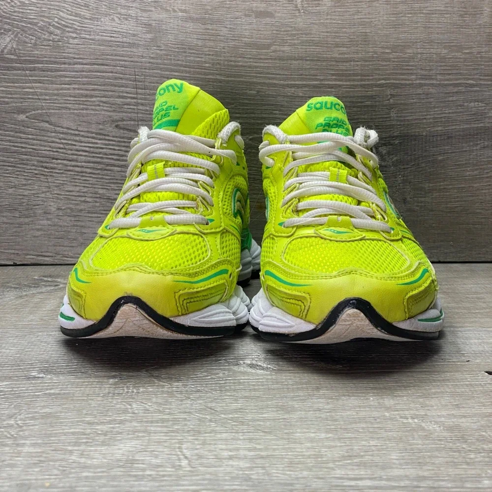 Saucony Shoes Grid Propel Plus‎ Womens 9 Neon Yellow Green Mesh Running Sneakers